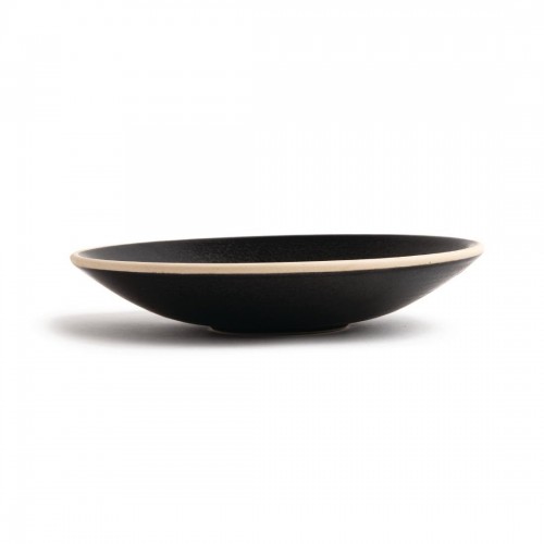 Olympia Canvas Shallow Tapered Bowl Delhi Black 200mm
