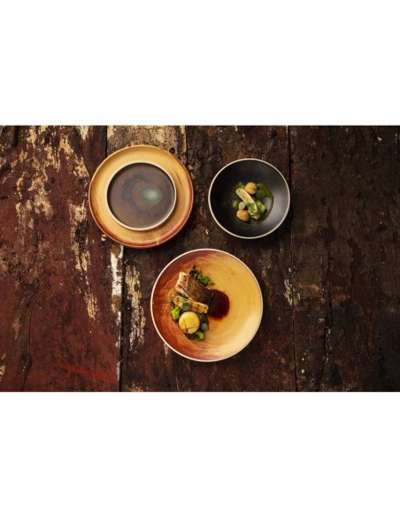 Olympia Canvas Shallow Tapered Bowl Delhi Black 200mm