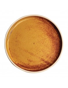 Olympia Canvas Flat Round Plate Sienna Rust 180mm