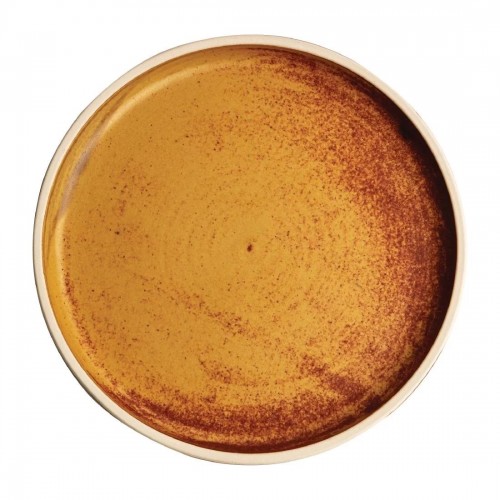 Olympia Canvas Flat Round Plate Sienna Rust 180mm