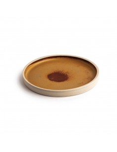 Olympia Canvas Flat Round Plate Sienna Rust 180mm 2
