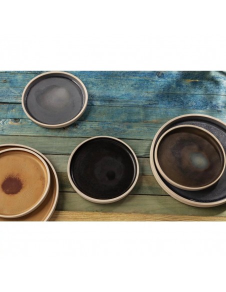 Olympia Canvas Flat Round Plate Sienna Rust 180mm