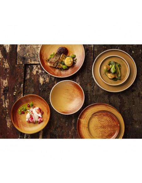 Olympia Canvas Flat Round Plate Sienna Rust 180mm