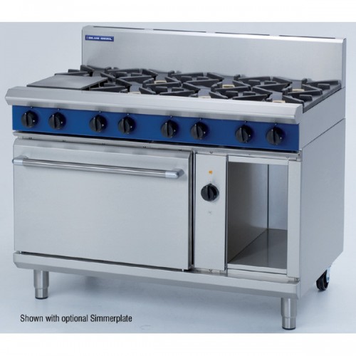 Blue Seal Evolution GE58D-N 1200mm 8 Burner Natural Gas Electric Convection Oven - Single Phase