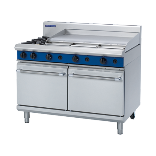 Blue Seal Evolution G528A-N 1200mm 2 Burner Natural Gas Double Static Oven With 900mm Griddle