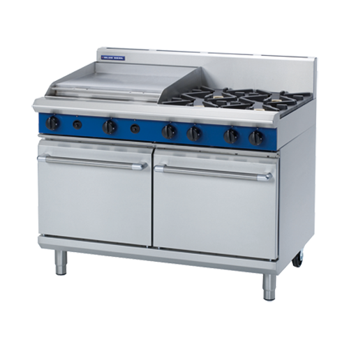 Blue Seal Evolution G528B-N 1200mm 4 Burner Natural Gas Double Static Oven With 600mm Griddle