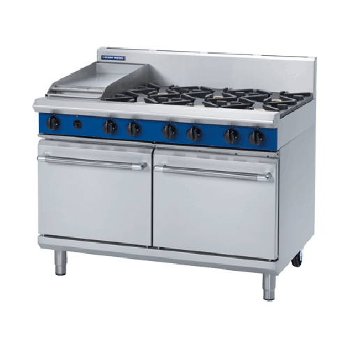 Blue Seal Evolution G528C-N 1200mm 6 Burner Natural Gas Double Static Oven With 300mm Griddle