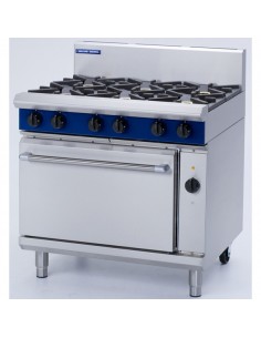 Blue Seal Evolution GE56D-N 900mm 6 Burner Natural Gas Electric Convection Oven - Single Phase