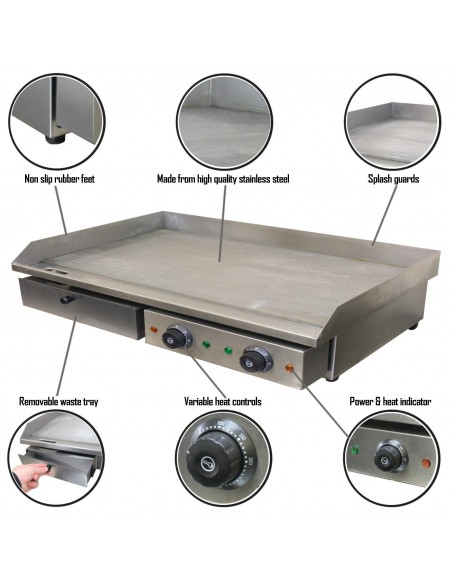 Giant Commercial Catering Griddle Hot Plate 730mm x 500mm By Stalwart