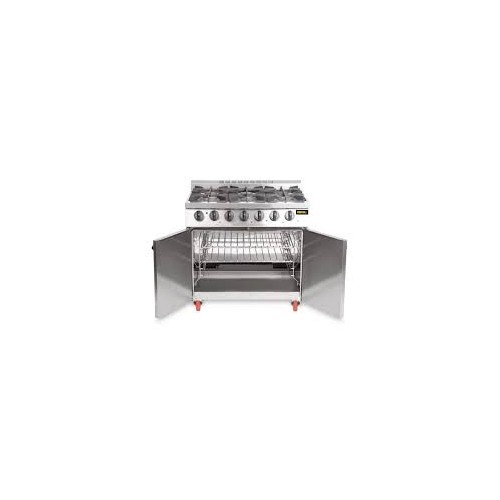 Buffalo 6 Burner Gas Oven Range with Castors