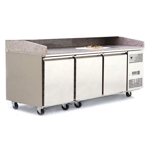 Atosa EPF3485 3 Door Marble Top Pizza Counter