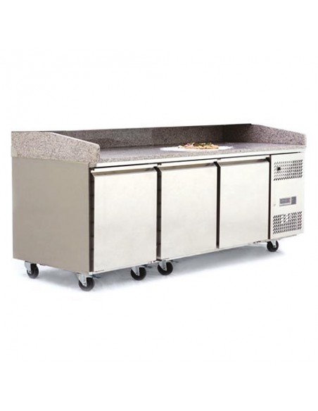 Atosa EPF3485 3 Door Marble Top Pizza Counter