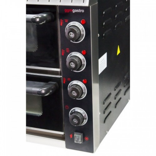 Electric Pizza Oven 2 chambers 415 x 400mm Capacity 4+4.  Total 8" x 8