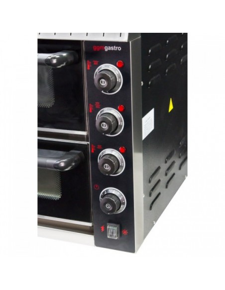 Electric Pizza Oven 2 chambers 415 x 400mm Capacity 4+4.  Total 8" x 8