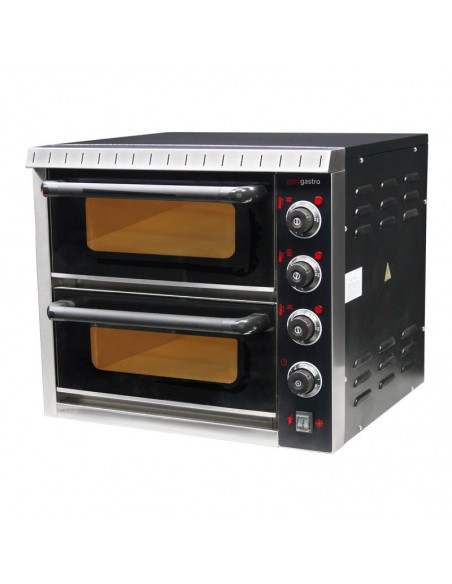 Electric Pizza Oven 2 chambers 415 x 400mm Capacity 4+4.  Total 8" x 8