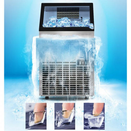 60Kg Commercial Ice Cube Maker Machine - 15kg Storage Bin