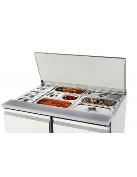 Atosa Ice-A-Cool Sliding Lid Saladette 2 Door with GN Pans