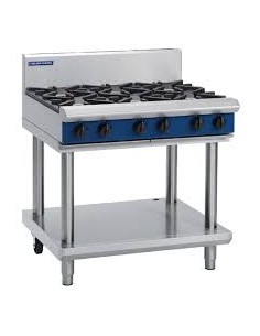 Blue Seal Evolution Cooktop 6 Open Burners Nat Gas on Stand 900mm G516D-LS/N