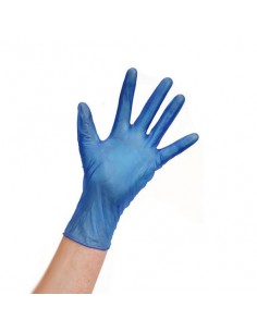 Vogue Vinyl Food Prep Gloves Blue Powder Free Large 2