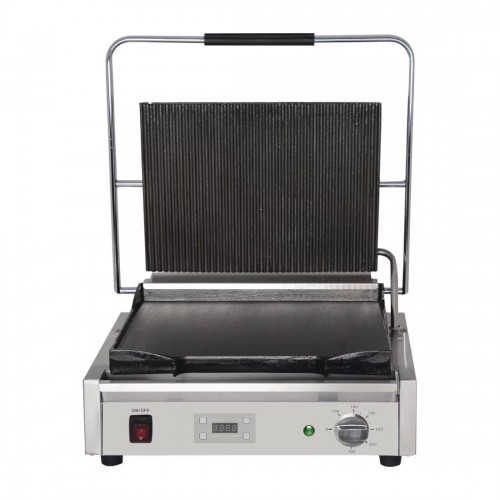 Buffalo Large Single Contact Grill Ribbed Top