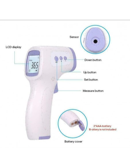 Digital Forehead Thermometer Infrared Gun, Non Contact Temperature Measurement