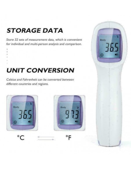 Digital Forehead Thermometer Infrared Gun, Non Contact Temperature Measurement