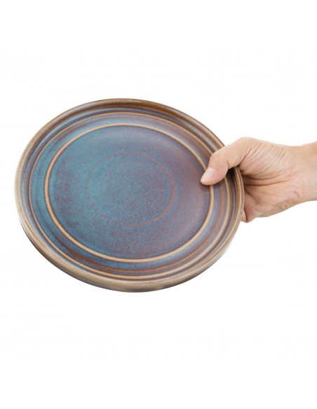 Olympia Cavolo Flat Round Plates Iridescent 220mm (Pack of 6)