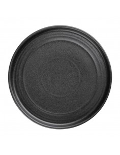 Olympia Cavolo Flat Round Plates Textured Black 180mm (Pack of 6)