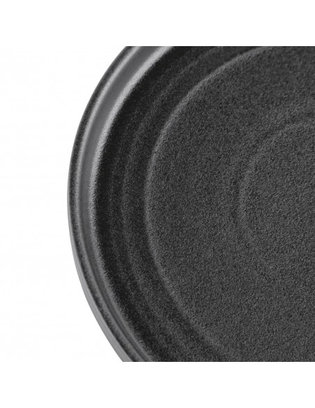 Olympia Cavolo Flat Round Plates Textured Black 180mm (Pack of 6)
