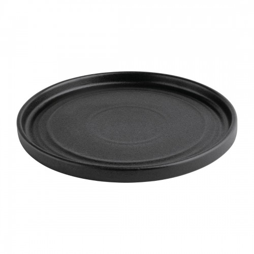 Olympia Cavolo Flat Round Plates Textured Black 180mm (Pack of 6)