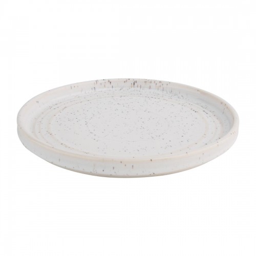 Olympia Cavolo Flat Round Plates White Speckle 180mm (Pack of 6)