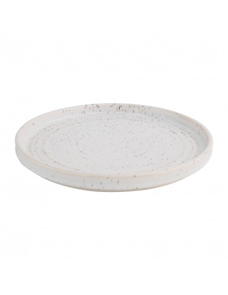 Olympia Cavolo Flat Round Plates White Speckle 180mm (Pack of 6)
