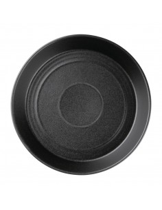 Olympia Cavolo Flat Round Bowls Textured Black 220mm (Pack of 4) 2