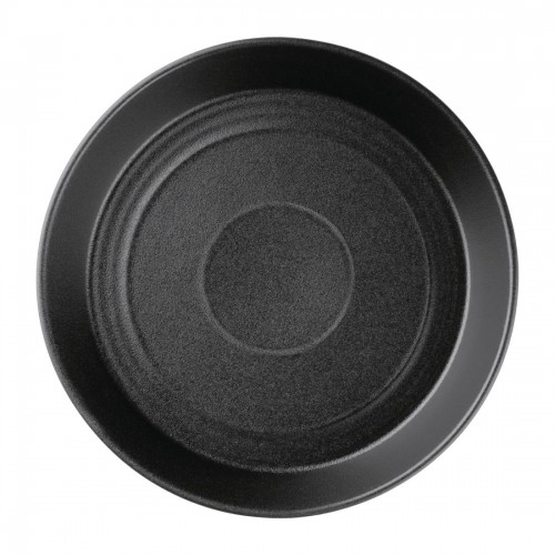 Olympia Cavolo Flat Round Bowls Textured Black 220mm (Pack of 4)