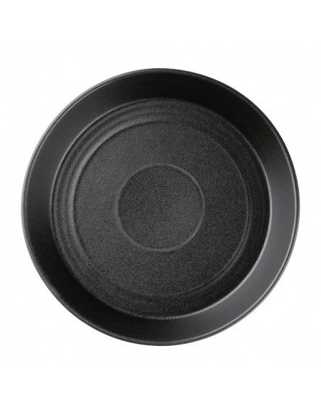 Olympia Cavolo Flat Round Bowls Textured Black 220mm (Pack of 4)
