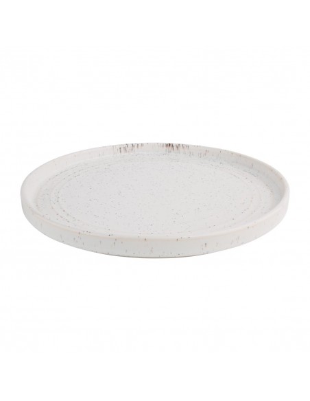 Olympia Cavolo Flat Round Plates White Speckle 270mm (Pack of 4)