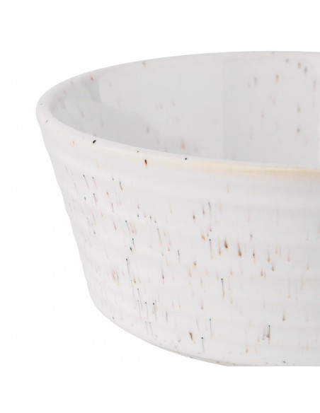 Olympia Cavolo Flat Round Bowls White Speckle 143mm (Pack of 6)