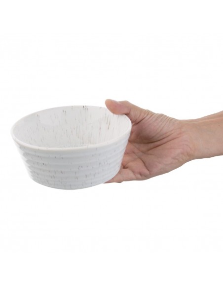 Olympia Cavolo Flat Round Bowls White Speckle 143mm (Pack of 6)