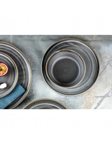 Olympia Cavolo Flat Round Plates Charcoal Dusk 180mm (Pack of 6)