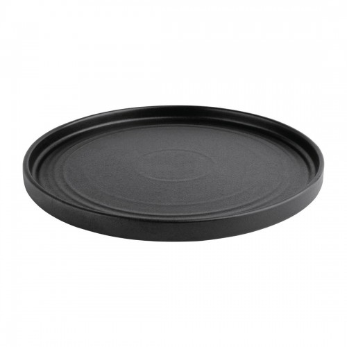 Olympia Cavolo Textured Black Flat Round Plates 270mm (Pack of 4)