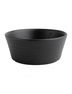 Olympia Cavolo Flat Round Bowls Textured Black 143mm (Pack of 6)