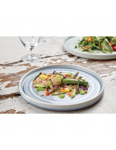 Olympia Cavolo Flat Round Plates Ice Blue 220mm (Pack of 6)