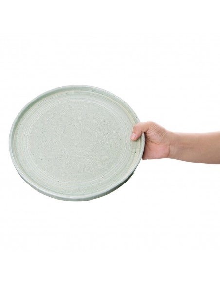 Olympia Cavolo Flat Round Plates Spring Green 270mm (Pack of 4)