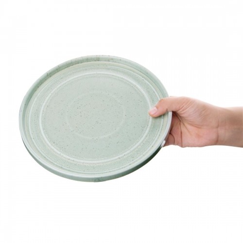 Olympia Cavolo Flat Round Plates Spring Green 220mm (Pack of 6)