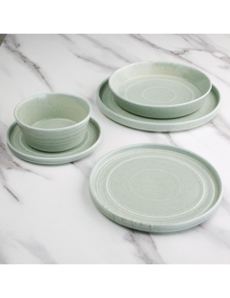 Olympia Cavolo Flat Round Plates Spring Green 180mm (Pack of 6)
