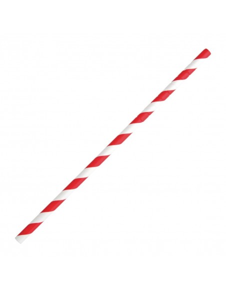 Fiesta Green Compostable Bendy Paper Straws Red Stripes (Pack of 250)
