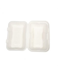 Vegware Compostable Bagasse Clamshell Hinged Meal Boxes 225mm 2