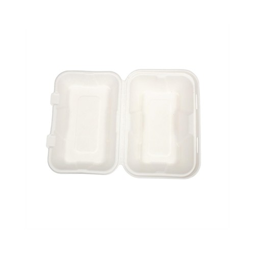 Vegware Compostable Bagasse Clamshell Hinged Meal Boxes 225mm