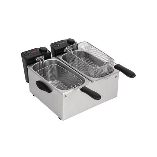 Caterlite Light Duty Twin Tank Twin Basket Countertop Electric Fryer 2x2kW