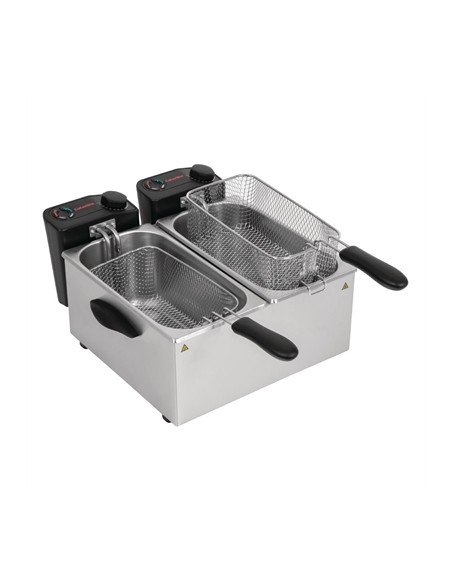 Caterlite Light Duty Twin Tank Twin Basket Countertop Electric Fryer 2x2kW